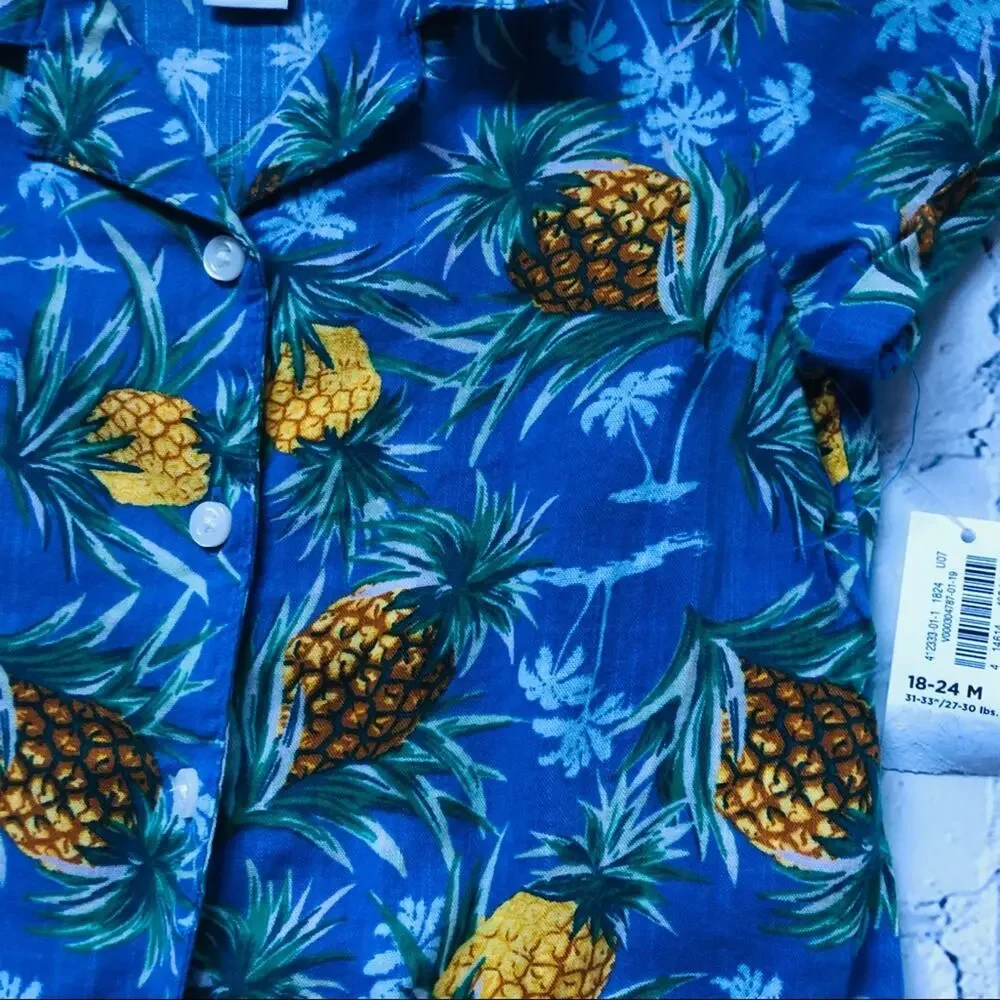 Old Navy Pineapple Print Blouse Sz 18-24M
